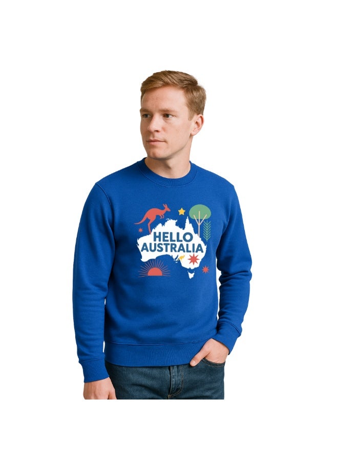 PRINTSHOP4ME Australia Men’s Sweatshirt–Cotton Full Sleeve Sweatshirt–Comfortable And Stylish–Printed Australia Design For Casual Wear,Travel And Outdoor Activities  - Image 2