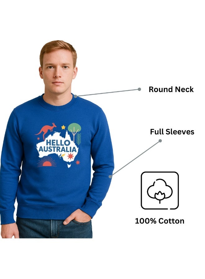 PRINTSHOP4ME Australia Men’s Sweatshirt–Cotton Full Sleeve Sweatshirt–Comfortable And Stylish–Printed Australia Design For Casual Wear,Travel And Outdoor Activities  - Image 5