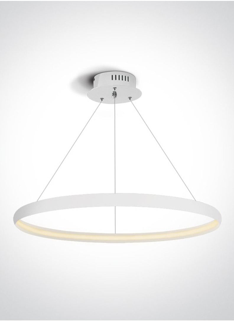 Generic Suspension Light,Dining Table Suspension,Kitchen Suspension,Led Pendant,60cm Diameter Circular,19 Watts and 1,000 Lumen,Warm White 3000 Kelvin Led 24 V Built In,White Finish  - Image 1