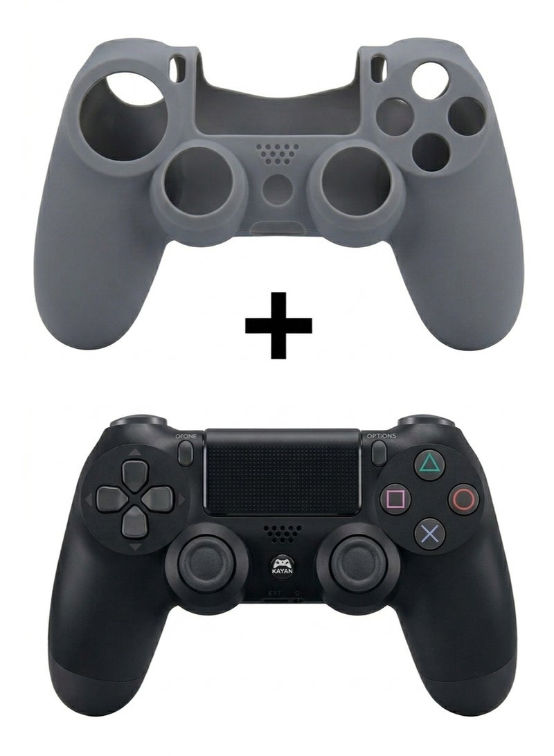 كايان حزمة وحدة تحكم لاسلكية PS4 مع غطاء حماية سيليكوني و2 قبضة عصا تحكم | حماية مضادة للانزلاق وصدمات لتحسين التحكم في الألعاب - Image 1