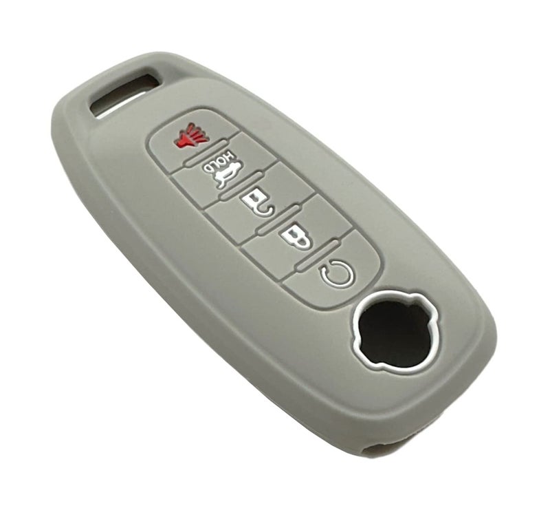 REPROTECTING siliconer Key Fob Cover Compatible with Nissan Pathfinder Rogue Kicks (2023 2024 2025) (5 Buttons) (Grey/Black) - Image 5