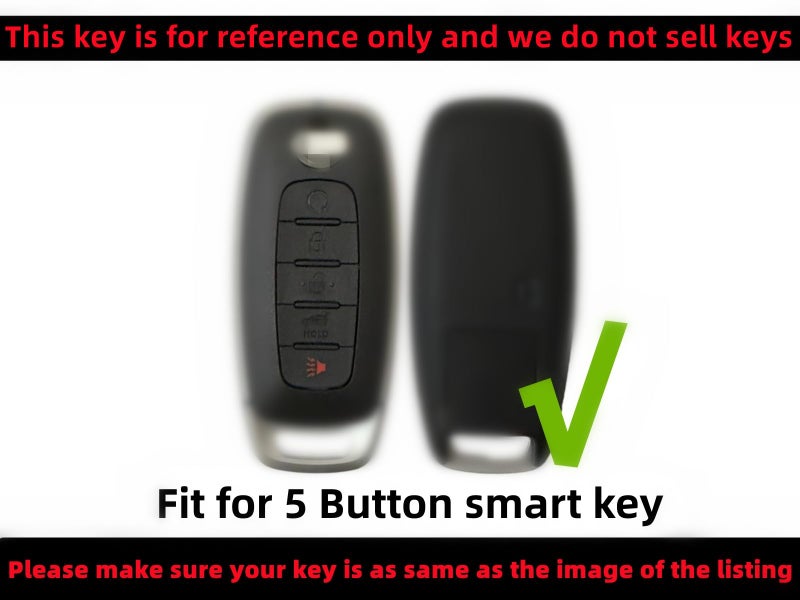REPROTECTING siliconer Key Fob Cover Compatible with Nissan Pathfinder Rogue Kicks (2023 2024 2025) (5 Buttons) (Grey/Black) - Image 3