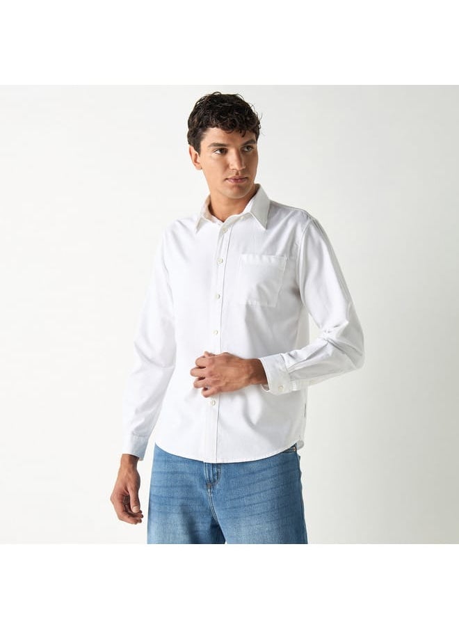 Lee Cooper - Lee Cooper Solid Shirt with Long Sleeves and Button Placket - Image 1
