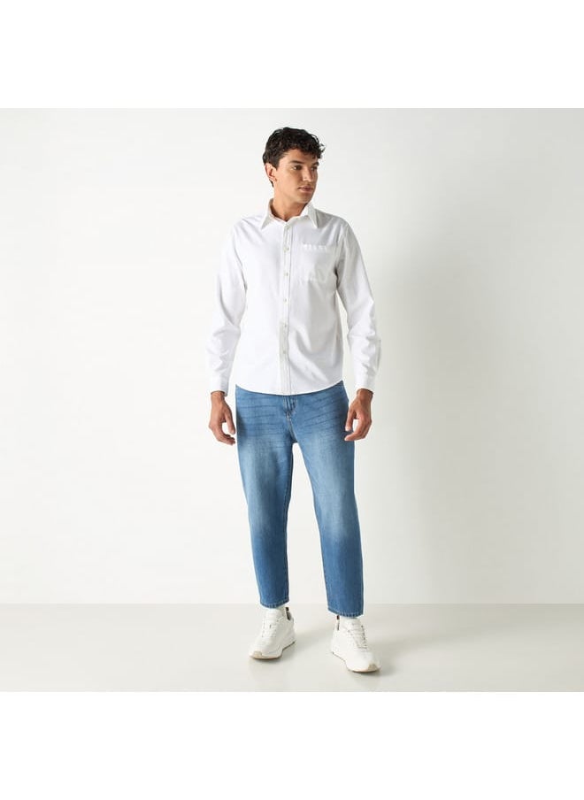Lee Cooper - Lee Cooper Solid Shirt with Long Sleeves and Button Placket - Image 1