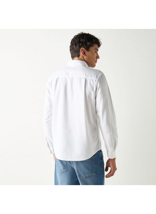 Lee Cooper - Lee Cooper Solid Shirt with Long Sleeves and Button Placket - Image 1