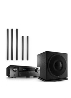 BEC Akustik 5.1 Setup With Amplifier, Subwoofer Moritz 400-40 Speaker,  Denon AVRX-250 BT Receiver,  AI-50 Black × 2 BLACK (PACKAGE)