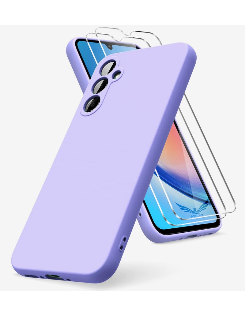 BORTONY Samsung Galaxy A54 5G Case with Double Screen Protective Films Soft Liquid Silicone Shockproof Protective Cover - Image 1