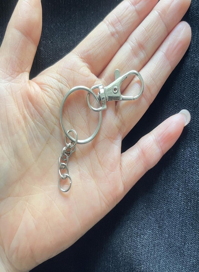 Segauin 100 Pcs Swivel Snap Hook and Key Rings with Chain and Jump Rings for Keychain Lanyard DIY Jewellery Crafts Accessories(50 Pcs Lanyard Snap Hooks+50 Pcs Keychain Rings with Jump Rings) - Image 3