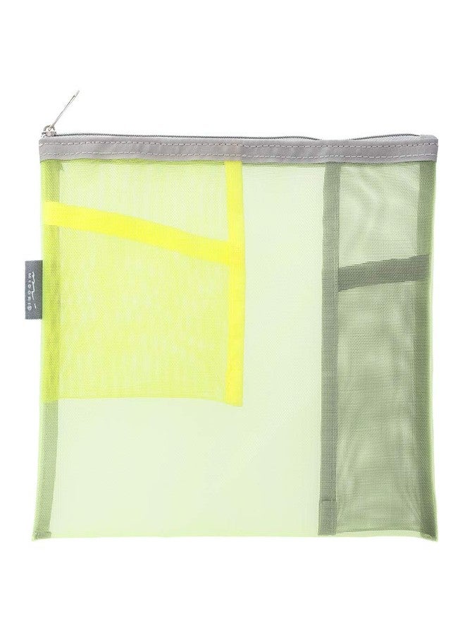 Midori DESIGNPHIL Midori 53347006 Mesh Pouch, Pen Case, Tool Pouch, Yellow-Green - Image 2