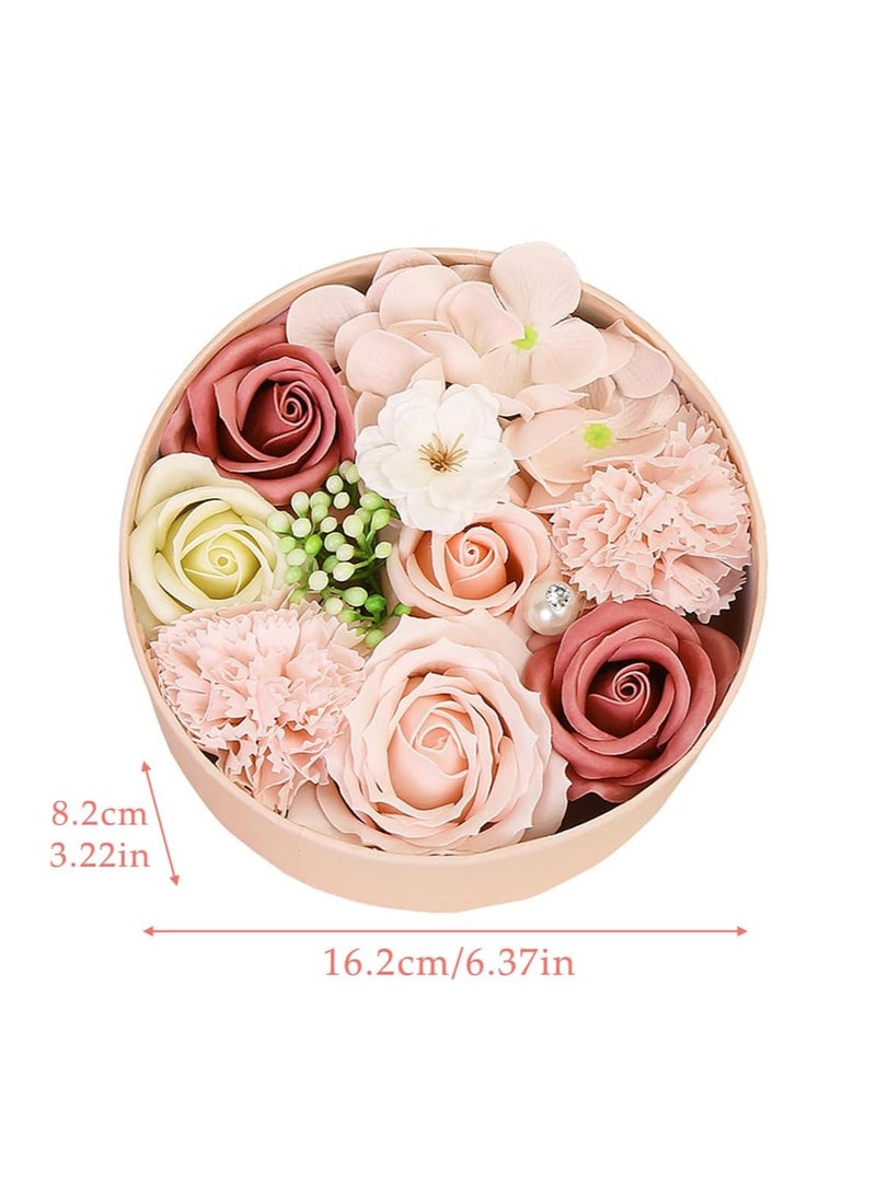 DUNISO صندوق هدايا زهور الصابون الاصطناعية، صندوق هدايا زهور الصابون، صندوق زهور الصابون للاستحمام، هدية تزيين زهور للزفاف، عيد الأم (16.2*16.2*8.2 سم) - Image 5
