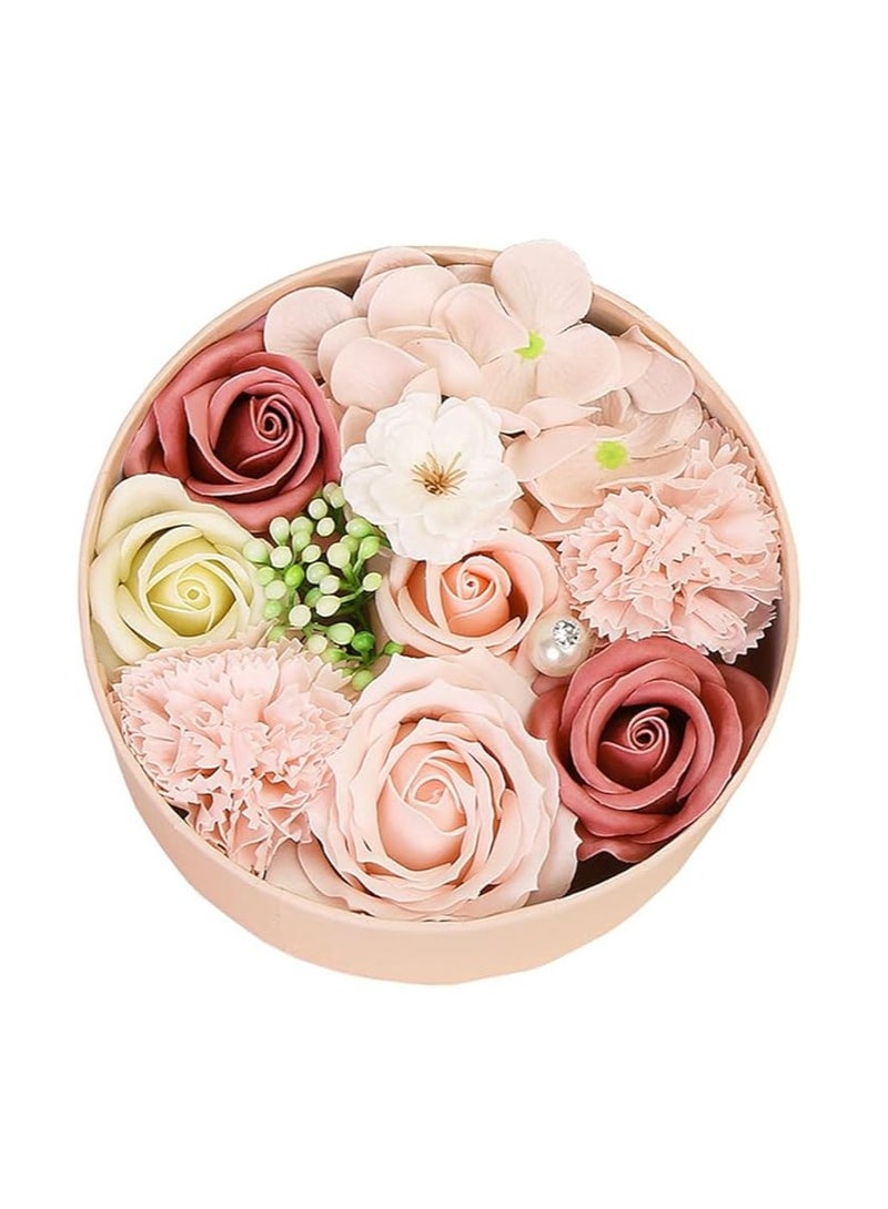 DUNISO صندوق هدايا زهور الصابون الاصطناعية، صندوق هدايا زهور الصابون، صندوق زهور الصابون للاستحمام، هدية تزيين زهور للزفاف، عيد الأم (16.2*16.2*8.2 سم) - Image 4
