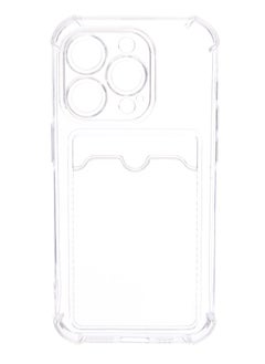 Silicone Back Phone Protection Cover With Silicone Pocket And Safety Edges For Iphone 14 Pro 6.1 - Transparent