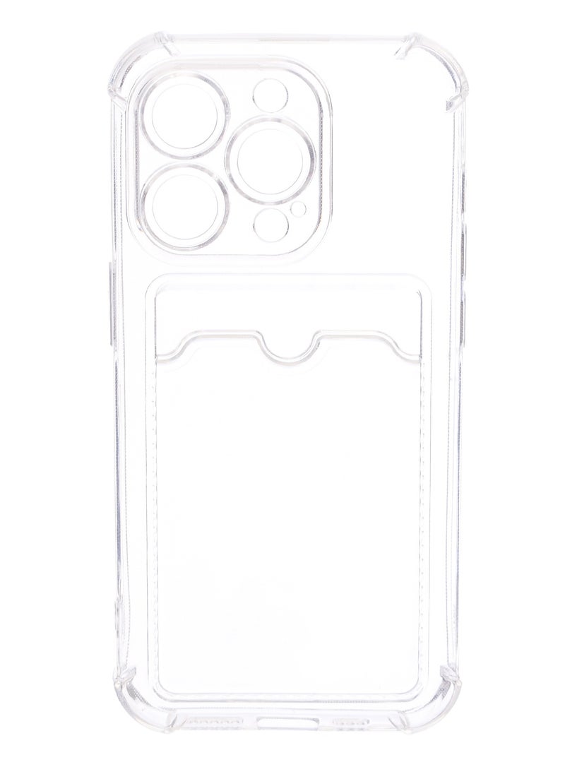 Generic - Silicone Back Phone Protection Cover With Silicone Pocket And Safety Edges For Iphone 14 Pro 6.1 - Transparent - Image 1