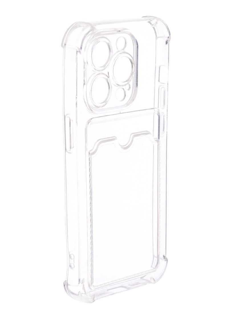 Generic - Silicone Back Phone Protection Cover With Silicone Pocket And Safety Edges For Iphone 14 Pro 6.1 - Transparent - Image 1