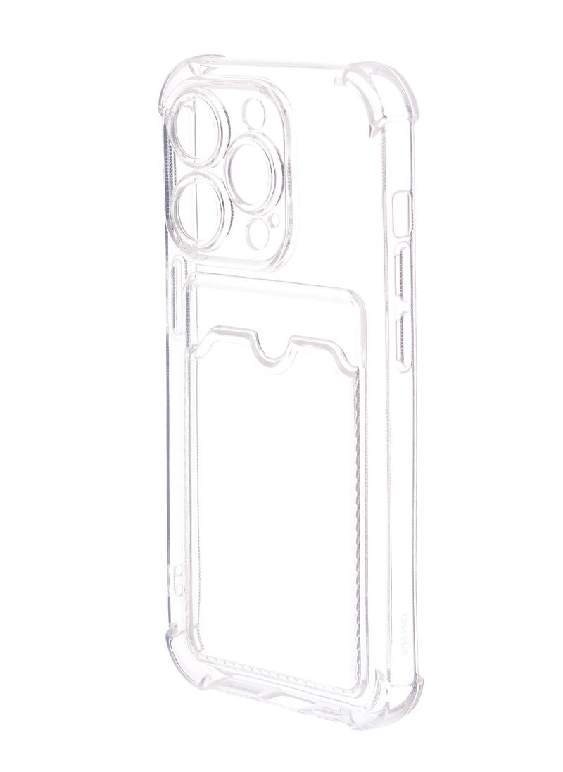 Generic - Silicone Back Phone Protection Cover With Silicone Pocket And Safety Edges For Iphone 14 Pro 6.1 - Transparent - Image 1