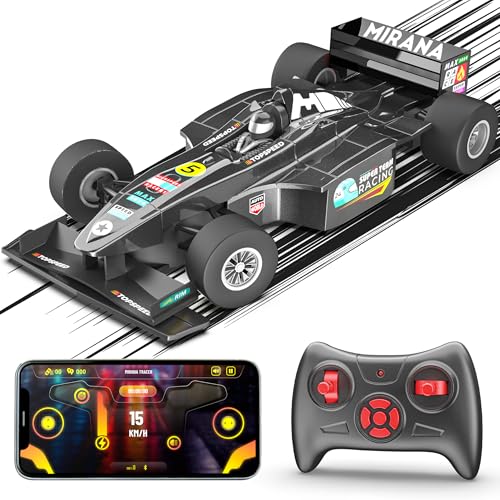 Mirana Super Car | USB Rechargable Type-C | in-Built Bluetooth Speaker | 1:12 Size High-Speed Racing Dual Motor RC Car | Long Range Remote & App Controlled Toy for Kids 4+ 5+ 6+ Years (Black) - Image 1