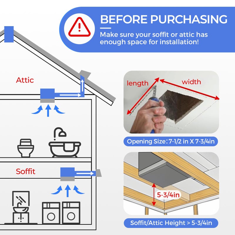 Akicon Bathroom Exhaust Fan with Light, 110CFM, 2.0 Sones for Ceiling, 1000lm Dimmable LED Light and 150lm Nightlight Dual Color Bathroom Vent Fan for Home, Round, White - Image 4