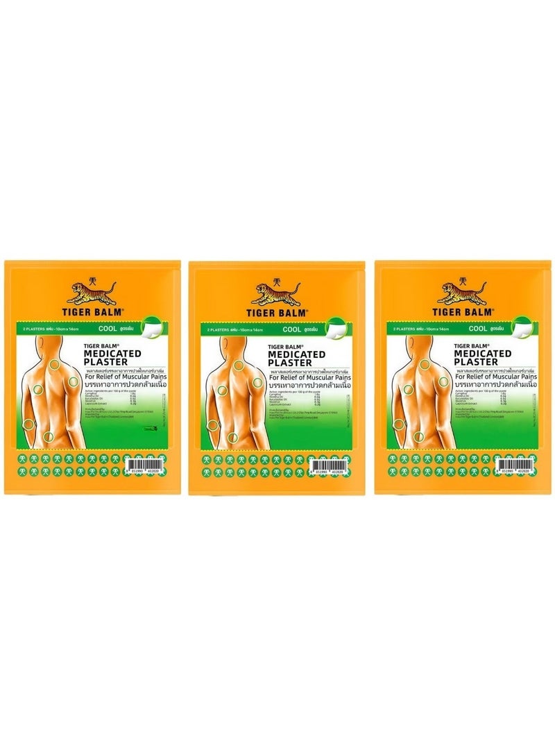 Tiger Balm Cool Medicated Plaster 7cm x 10cm (2 Pcs Each) – Pack of 3 - Image 2