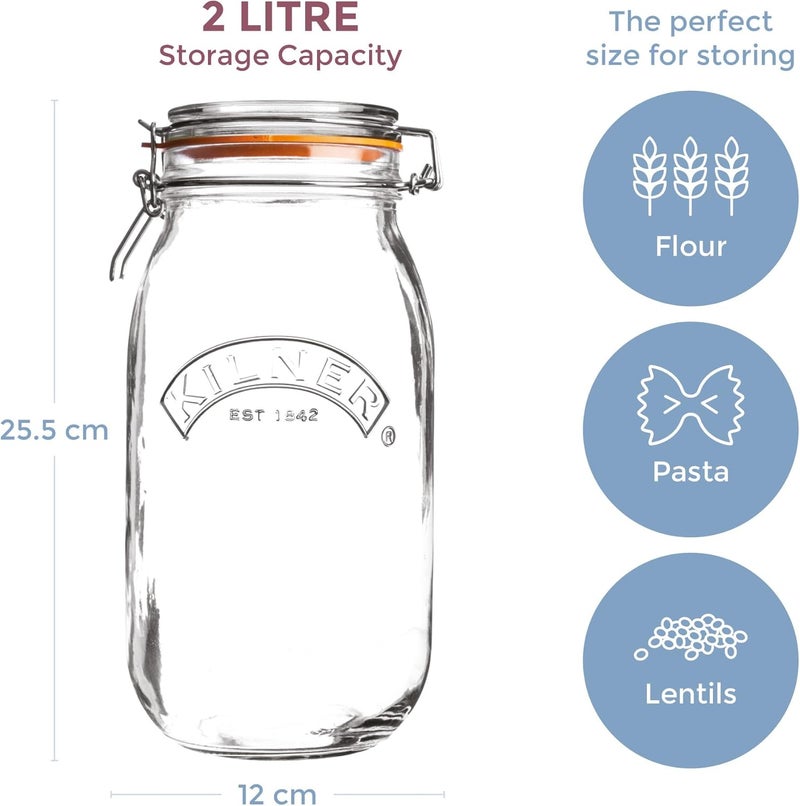 Kilner 25.493 Round Clip Top Jar 2Ltr - Airtight Preservation and Storage Jar - Image 5