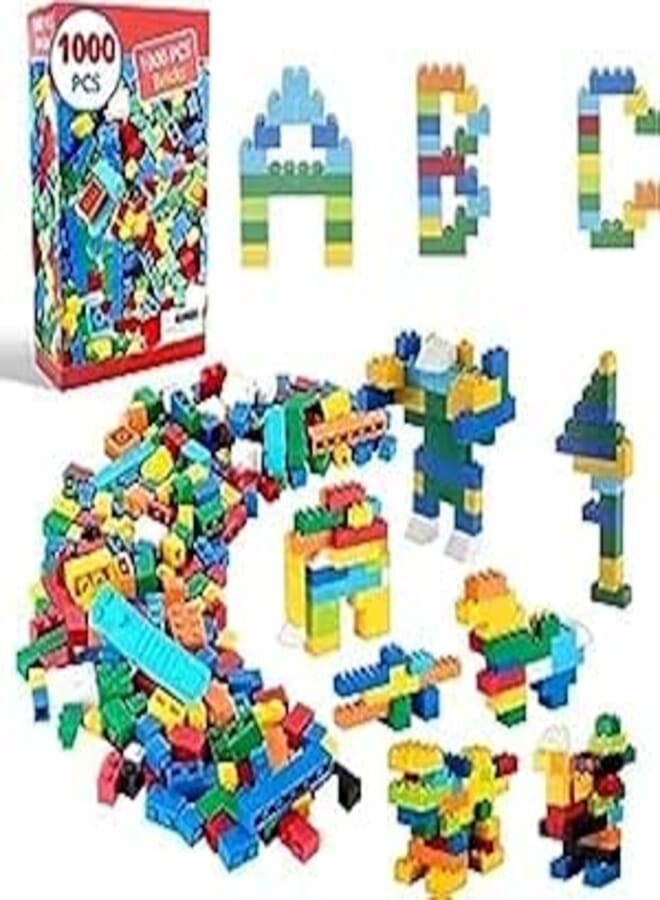 GOOLSKY Basic Building Blocks 1000Pcs, Compatible with Major Brands, Ages 3-7, 1000 Pieces
