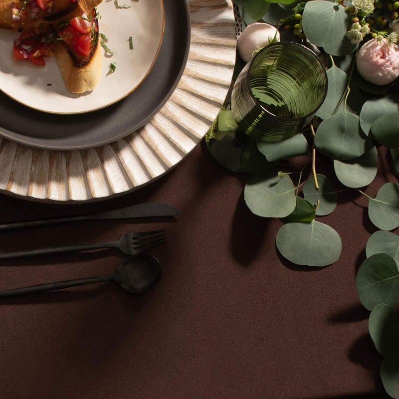 Gee Di Moda Rectangle Tablecloth - 60 x 102 Inch Chocolate Table Cloth for 6 Foot Rectangle Table - Heavy Duty Washable Fabric - for 6 Ft Buffet Table  Holiday Party  Dinner  Wedding & Baby Shower - Image 2