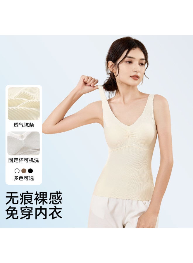 MIIOW Single Piece High-End Feel Girls' Vest, Skin-Friendly, Seamless, Thin Layering Tank Top - Image 3