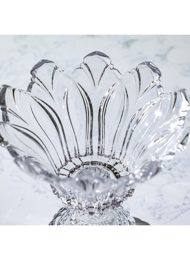 Mondo Villa Medium Bowl on Foot 24 cm - Elegant Serveware for Dining, Decorative Glass Bowl, Premium Quality Tableware for Modern Kitchen & Home Decor - Image 3