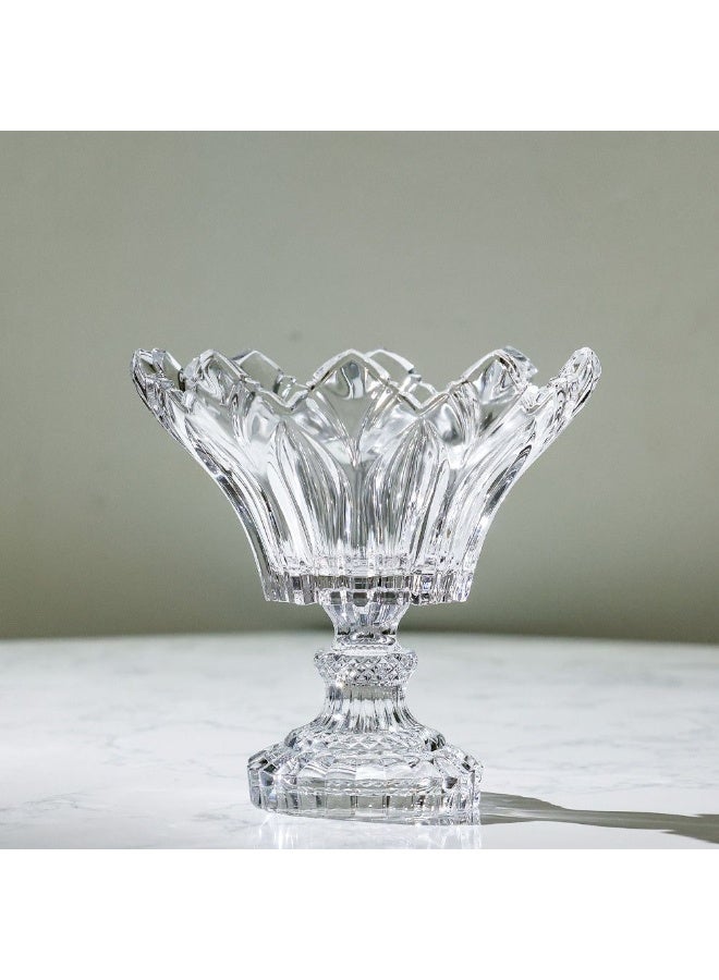 Mondo Villa Medium Bowl on Foot 24 cm - Elegant Serveware for Dining, Decorative Glass Bowl, Premium Quality Tableware for Modern Kitchen & Home Decor - Image 2