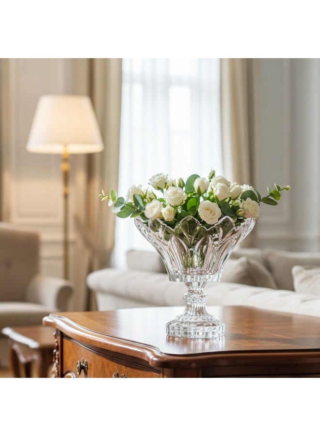 Mondo Villa Medium Bowl on Foot 24 cm - Elegant Serveware for Dining, Decorative Glass Bowl, Premium Quality Tableware for Modern Kitchen & Home Decor - Image 5