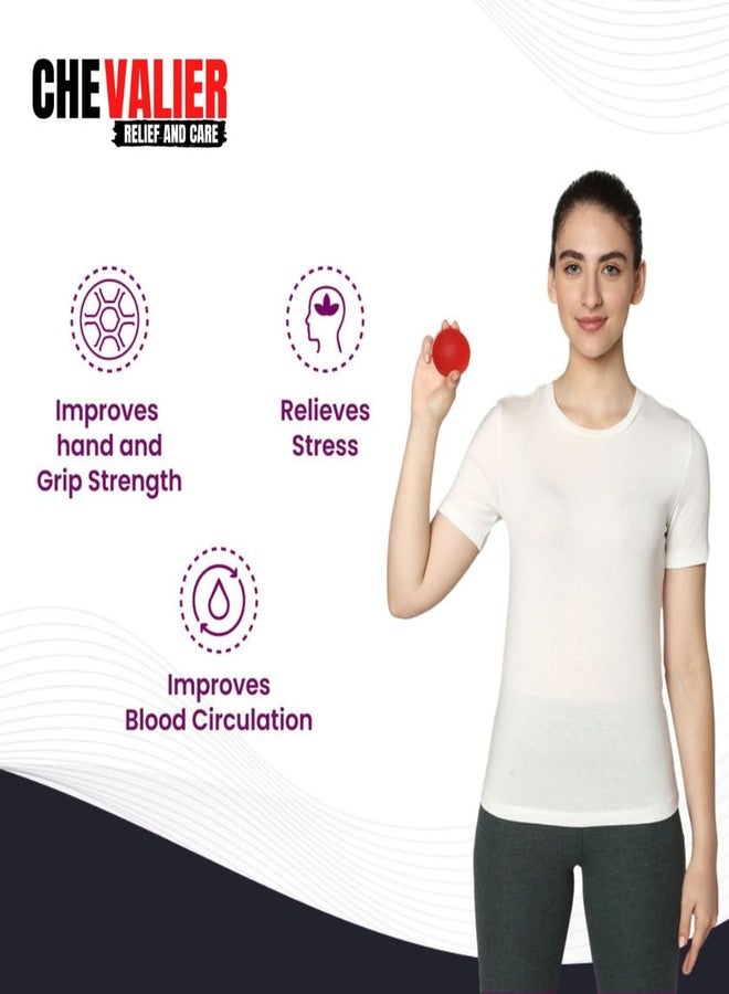 CHEVALIER Physiotherapy Hand Gel Exercise Ball Stress Relief Squeeze Balls for Hand Therapy and Finger Wrist Muscles Strengthening for Fitness & Health (Red) - Image 3