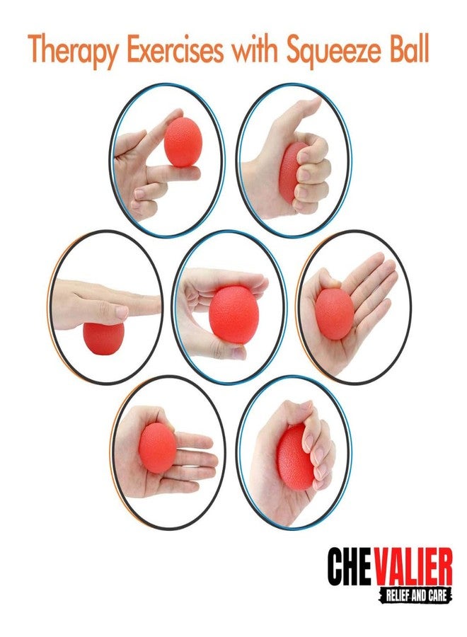 CHEVALIER Physiotherapy Hand Gel Exercise Ball Stress Relief Squeeze Balls for Hand Therapy and Finger Wrist Muscles Strengthening for Fitness & Health (Red) - Image 5