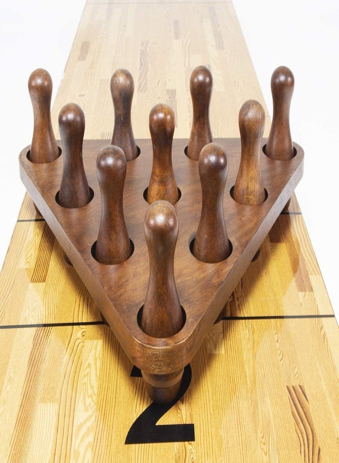 YDDS Shuffleboard Bowling Pin Set with 10 Pcs Premium Hardwood Bowling Pins Durable Triangular Pinsetter Resin Bowling Ball and Carrying Bag, Fun for Shuffleboard Games - Image 4