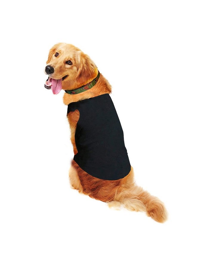 Sage Square Comfortable Cotton Dog T-Shirt Ll Soft & Breathable Sleeveless Vest Dog Clothes Ll Puppy Tank Top Fashion Apparel (Black) (Large) (20Inches) - Image 1