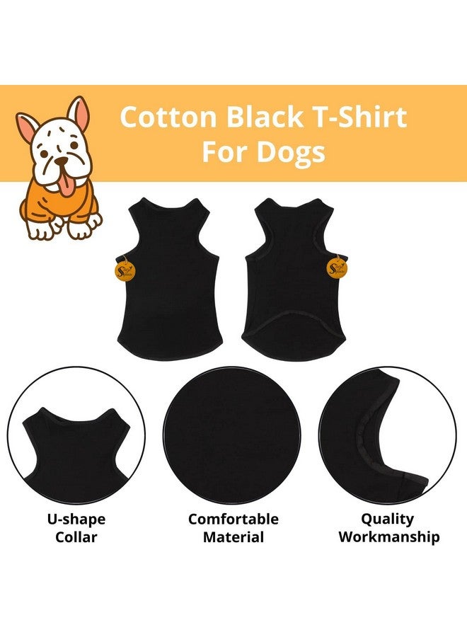 Sage Square Comfortable Cotton Dog T-Shirt Ll Soft & Breathable Sleeveless Vest Dog Clothes Ll Puppy Tank Top Fashion Apparel (Black) (Large) (20Inches) - Image 2