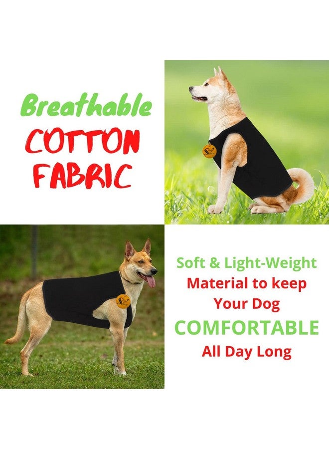 Sage Square Comfortable Cotton Dog T-Shirt Ll Soft & Breathable Sleeveless Vest Dog Clothes Ll Puppy Tank Top Fashion Apparel (Black) (Large) (20Inches) - Image 4