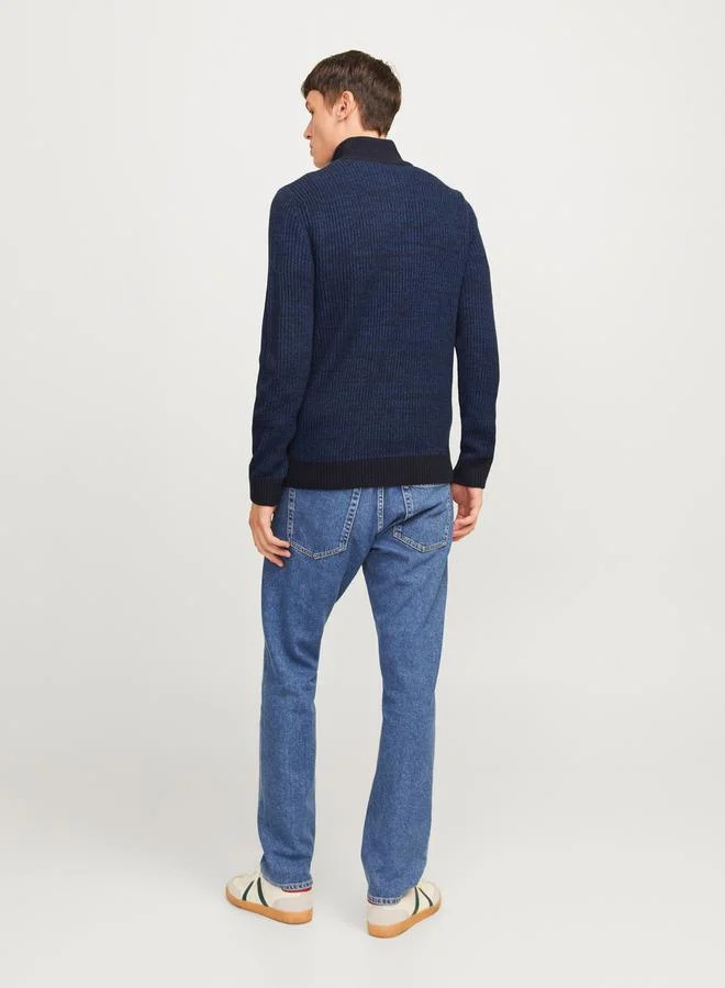 JJ Rebel by Jack & Jones High Neck Full Zip Knitted Cardigan