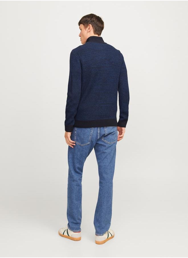 JJ Rebel by Jack and Jones High Neck Full Zip Knitted Cardigan  - Image 3