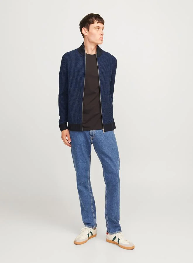 JJ Rebel by Jack & Jones High Neck Full Zip Knitted Cardigan