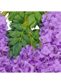 Home Buy HOME BUY Artificial Wisteria Decoration Flowers Outdoor, Festivals, Christmas, Diwali, ganpati, Home,Party,Wedding,Baby Shower,for Garland Long Hanging Decor -Purple (Pack of 12)  - Image 5
