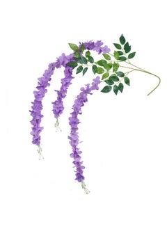Home Buy HOME BUY Artificial Wisteria Decoration Flowers Outdoor, Festivals, Christmas, Diwali, ganpati, Home,Party,Wedding,Baby Shower,for Garland Long Hanging Decor -Purple (Pack of 12)  - Image 2