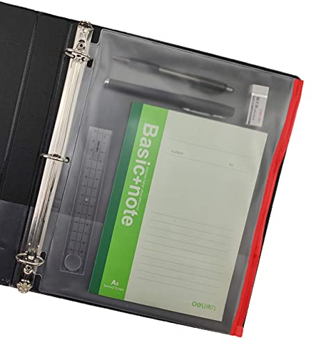 YoeeJob 3 Holes Clear Zipper Binder Pocket Insert Pages Letter Size, 8 1/2 x 11 Loose Leaf Binder Filing Storage Bags 15 Per Pack，Multi-Color - Image 2