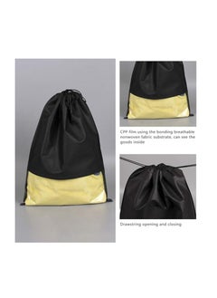Generic Shoe storage bags dust proof drawstring shoe bags with transparent hole portable waterproof organizers for daily use and travel  5 PCs black color from Rana store  - Image 4