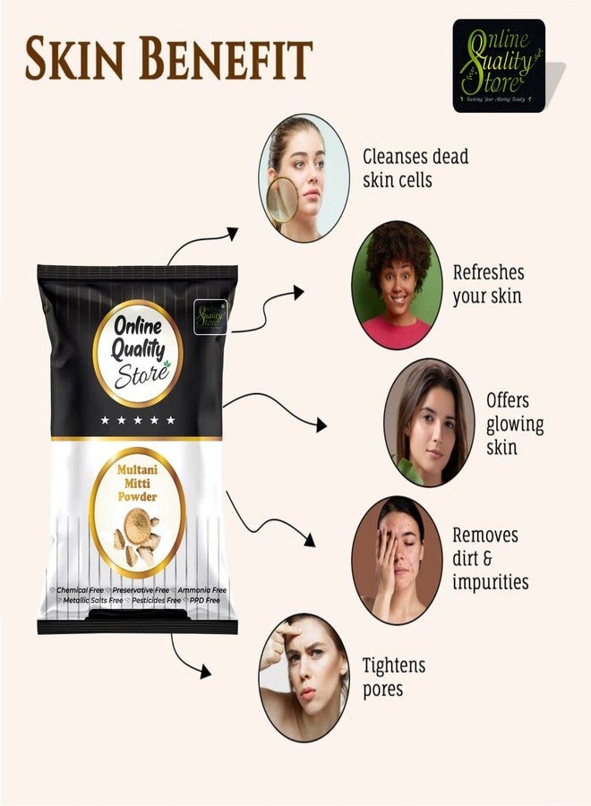 Online Quality Store Multani Mitti(150 Grams) and Rose Powder(150 Grams) |Rose Powder for Tanning & Glowing Skin| Skin Whitening Face Pack | Face Mask |multani mitti powder - Image 4