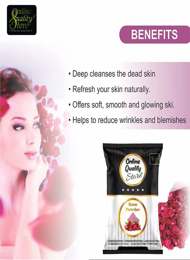 Online Quality Store Multani Mitti(150 Grams) and Rose Powder(150 Grams) |Rose Powder for Tanning & Glowing Skin| Skin Whitening Face Pack | Face Mask |multani mitti powder - Image 3