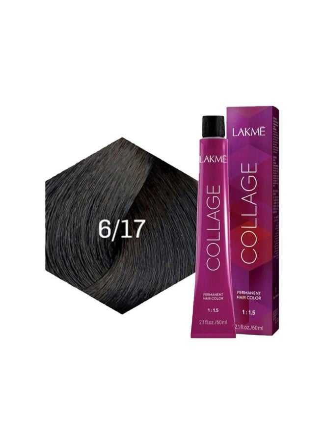 LAKME Collage Permanent Hair Color 6/17 ,Ash Blue Dark Blonde ,60 Ml  - Image 1