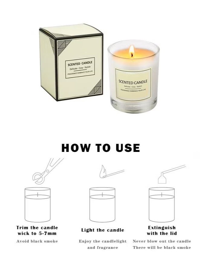 شمعة معطرة - شمعة علاجية بالزيوت العطرية - الياسمين، نجيل الهند، المسك - 50 جرام شمعة طويلة الأمد بدون دخان لأعياد الميلاد، المنتجعات الصحية، المنزل، الاسترخاء، هدية