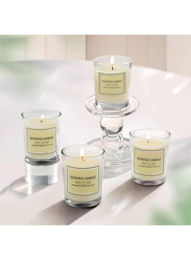 شمعة معطرة - شمعة علاجية بالزيوت العطرية - الياسمين، نجيل الهند، المسك - 50 جرام شمعة طويلة الأمد بدون دخان لأعياد الميلاد، المنتجعات الصحية، المنزل، الاسترخاء، هدية