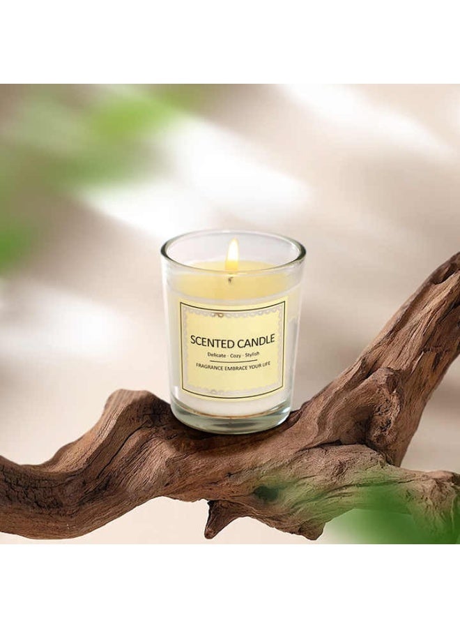 شمعة معطرة - شمعة علاجية بالزيوت العطرية - الياسمين، نجيل الهند، المسك - 50 جرام شمعة طويلة الأمد بدون دخان لأعياد الميلاد، المنتجعات الصحية، المنزل، الاسترخاء، هدية