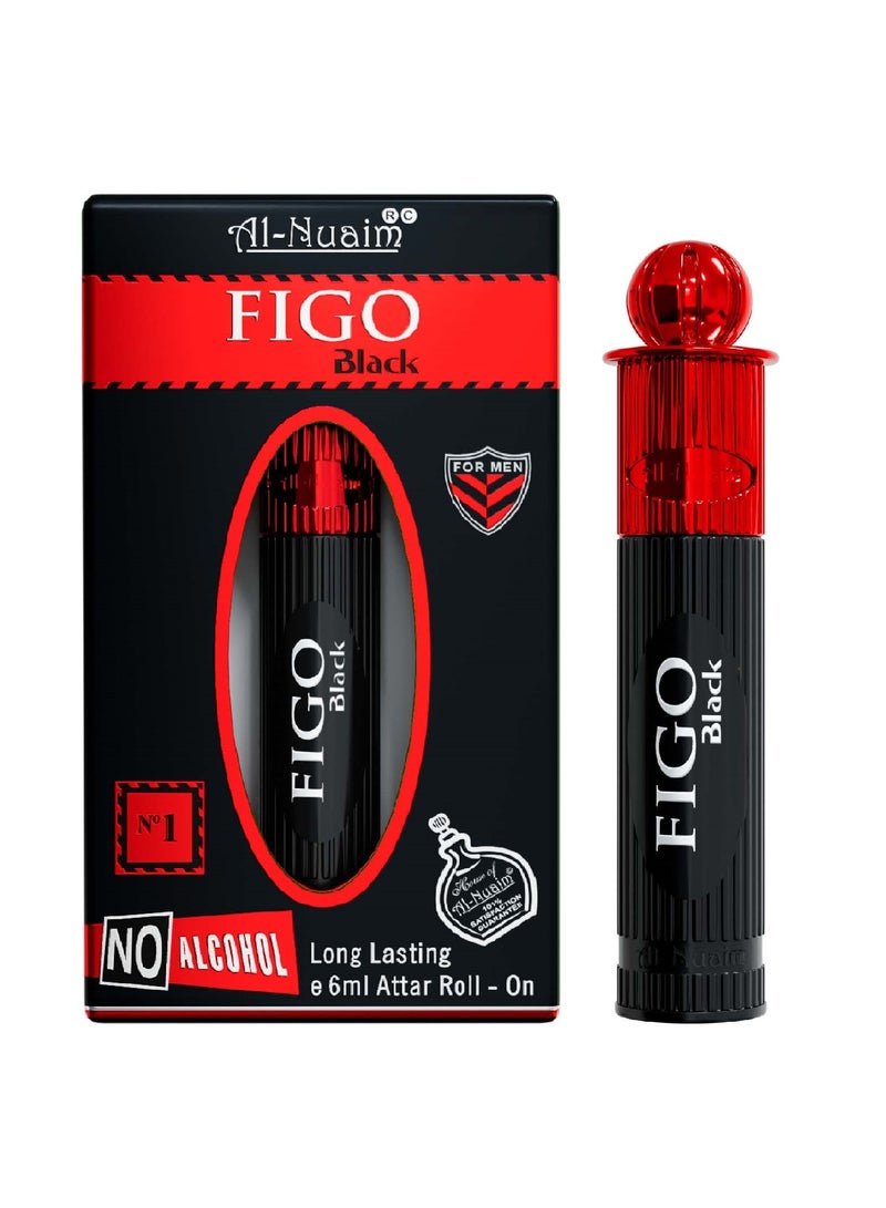 Al Nuaim Al-Nuaim Figo Black Alcohol Free Attar Roll On for Men - 6ml | Exquisite & Long Lasting Fragrance - Image 1