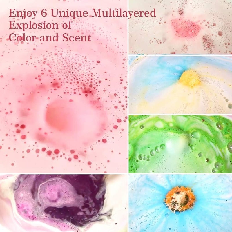 Aofmee Bath Bombs, 6pcs Bubble Bath Bomb for Girls, Handmade Fizzies Bathbombs for Women, Natural Organic Kids Spa Kit, Non Toxic Bath Kit for Teens, Gift Set for Mother Birthday Christmas Easter - Image 4